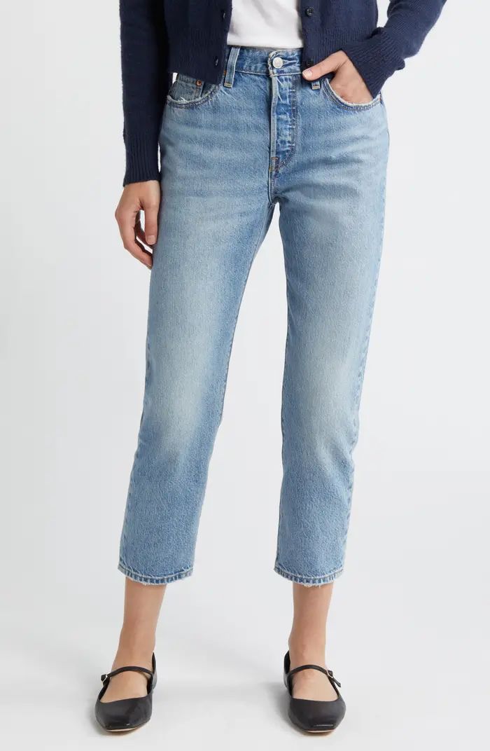 501® High Waist Crop Straight Leg Jeans | Nordstrom