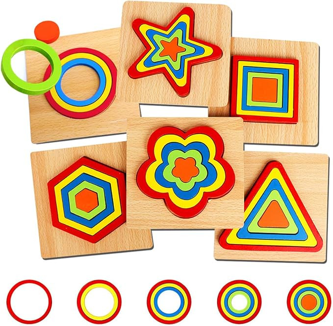 Toddler Puzzles Games Wooden Toys Montessori Shape Sorting Puzzle Toddlers Activities Preschool L... | Amazon (US)