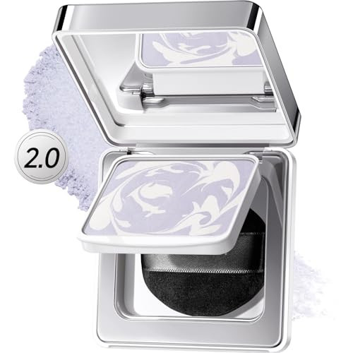 CARSLAN 2.0 Black Magnet Soft Focus Powder, Waterproof Translucent Pressed Setting Powder, 24H Longlasting Talc-Free Face Powder, Oil Control Compact Makeup,03 Blue Purple For Sensitive Skin, 0.28Oz | Amazon (US)