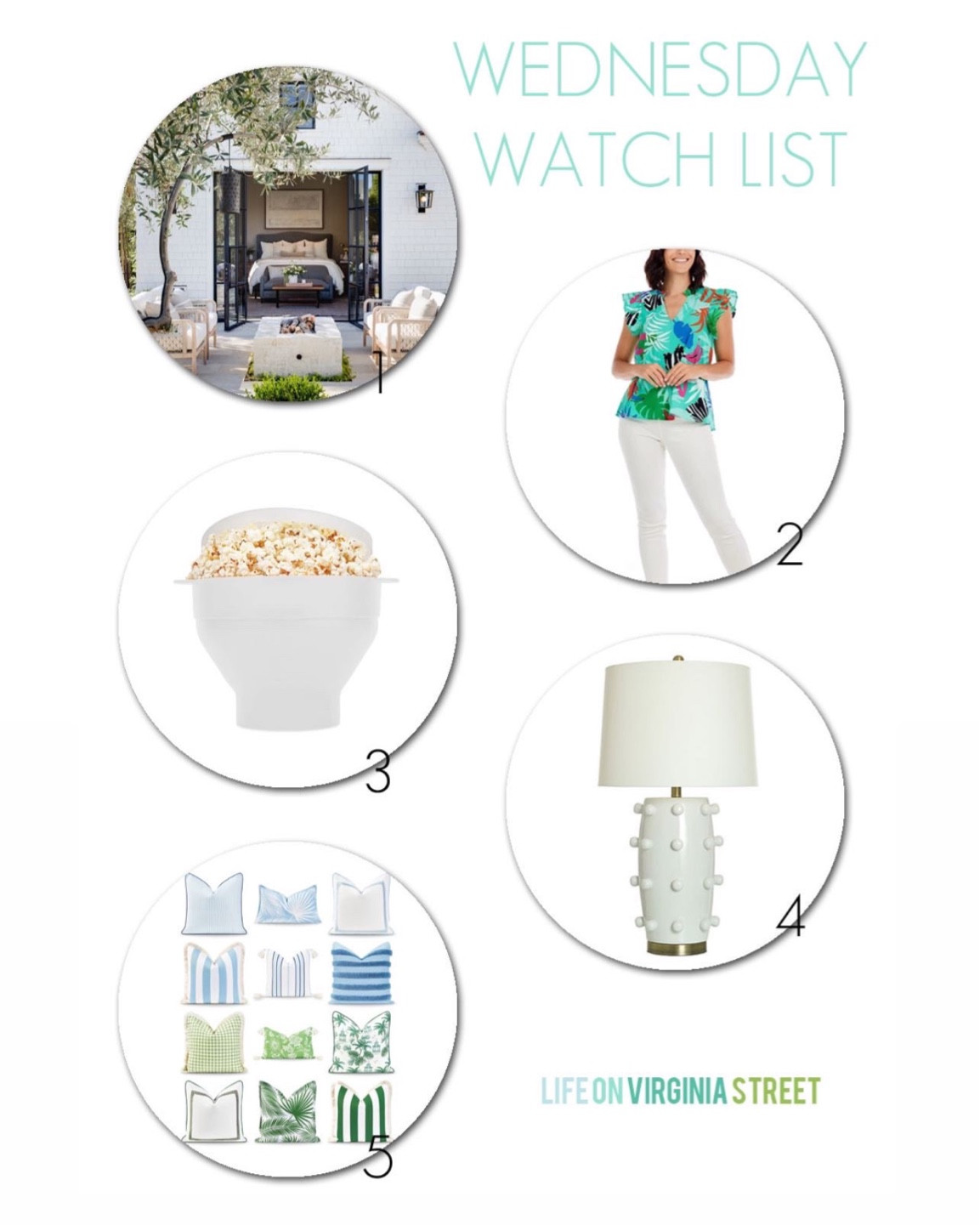 This week’s Wednesday Watch List includes the cutest colorful top for spring and summer, a silicone popcorn popper that I’m obsessed with, a designer look for less circle dot lamp, and the cutest designer look for less pillow covers! Get all the details here: https://lifeonvirginiastreet.com/wednesday-watch-list-408/.
.
#ltkhome #ltkseasonal #ltksalealert #ltkunder50 #ltkunder100 #ltkstyletip #ltkfind patio pillows, Serena and Lily look for less, Amazon home

#LTKSeasonal #LTKhome #LTKunder50