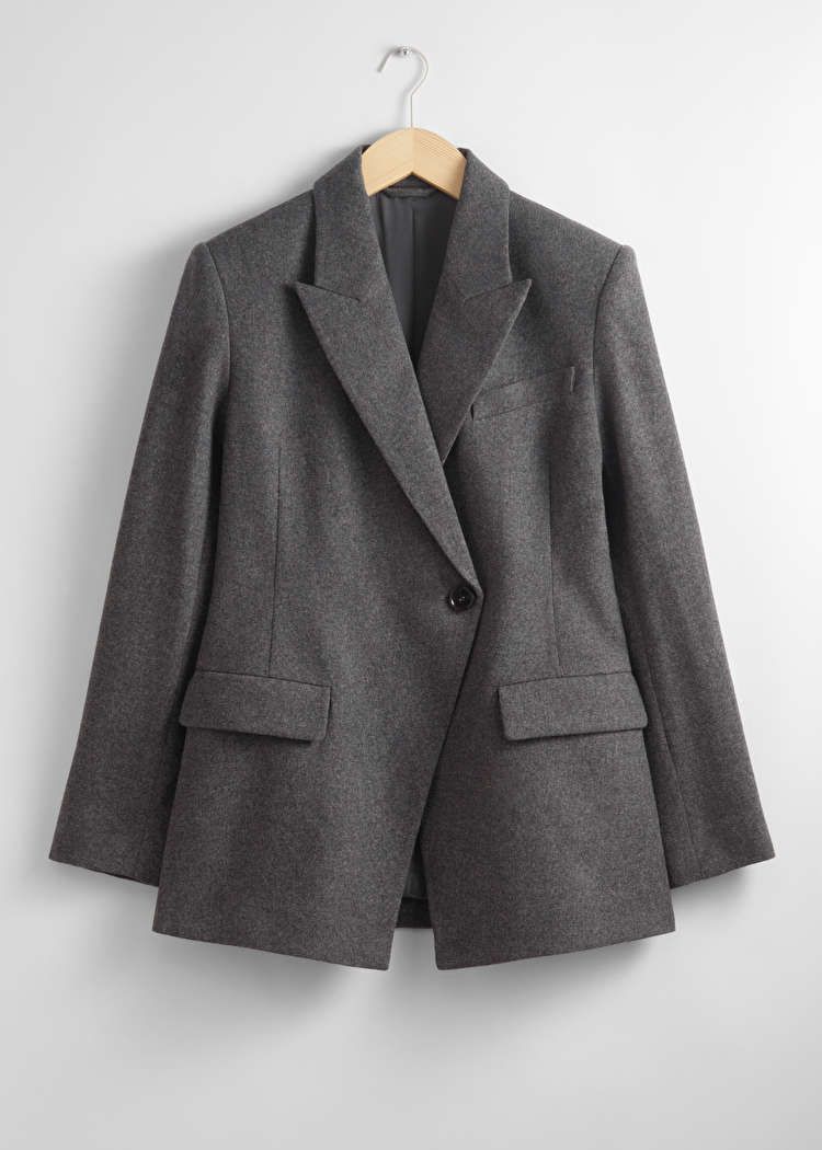 Fitted Asymmetric Wool Blazer | & Other Stories US