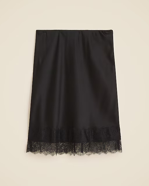 Gwen lace-trim slip skirt in luster charmeuse | J. Crew US