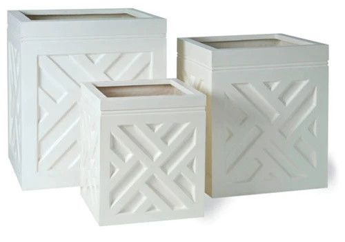 Chippendale Planters in Gloss White | Burke Decor