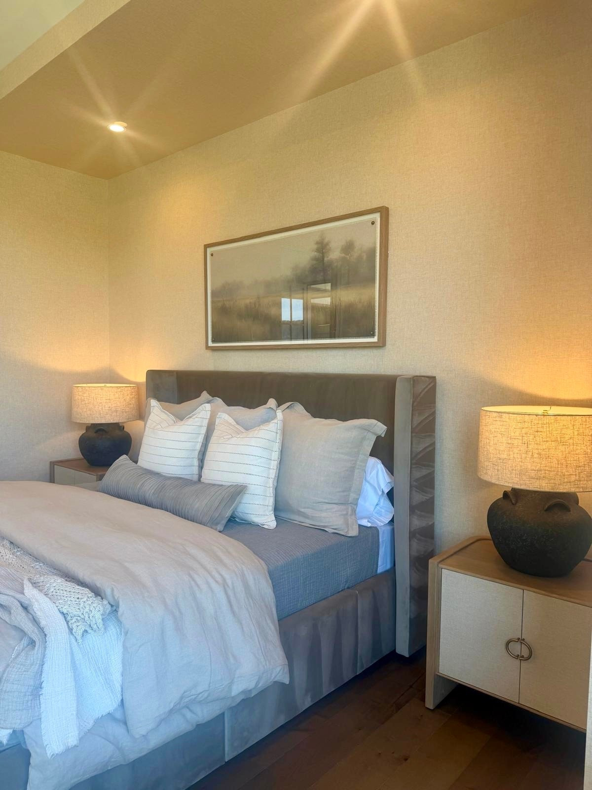 I’ve been layering this upholstered bed with neutral bedding and love how it keeps the room feeling soft and relaxed. The warm tones, simple pillows, and textured layers come together in a way that feels calm but still finished.

I like using pieces like these that are easy to mix and adjust over time without losing that cohesive look. Sharing the bed, bedding, nightstands, and lamps here if you’re building a warm, neutral bedroom.
@Wayfair 
 @Target 
@Amazon
@Lulu and Georgia 

#LTKSaleAlert #LTKU #LTKHome