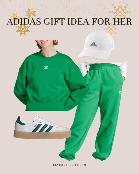 This Adidas gift idea for her includes a green sweatshirt and sweatpants, white baseball hat, and Samba’s with green stripes. 

@adidas
@dickssportinggoods
#adidas
#dkspartner
#createdwithadidas


Gifts for her, gifts under 100$, winter fashion, gift guide 

#LTKGiftGuide #LTKfindsunder100 #LTKHoliday