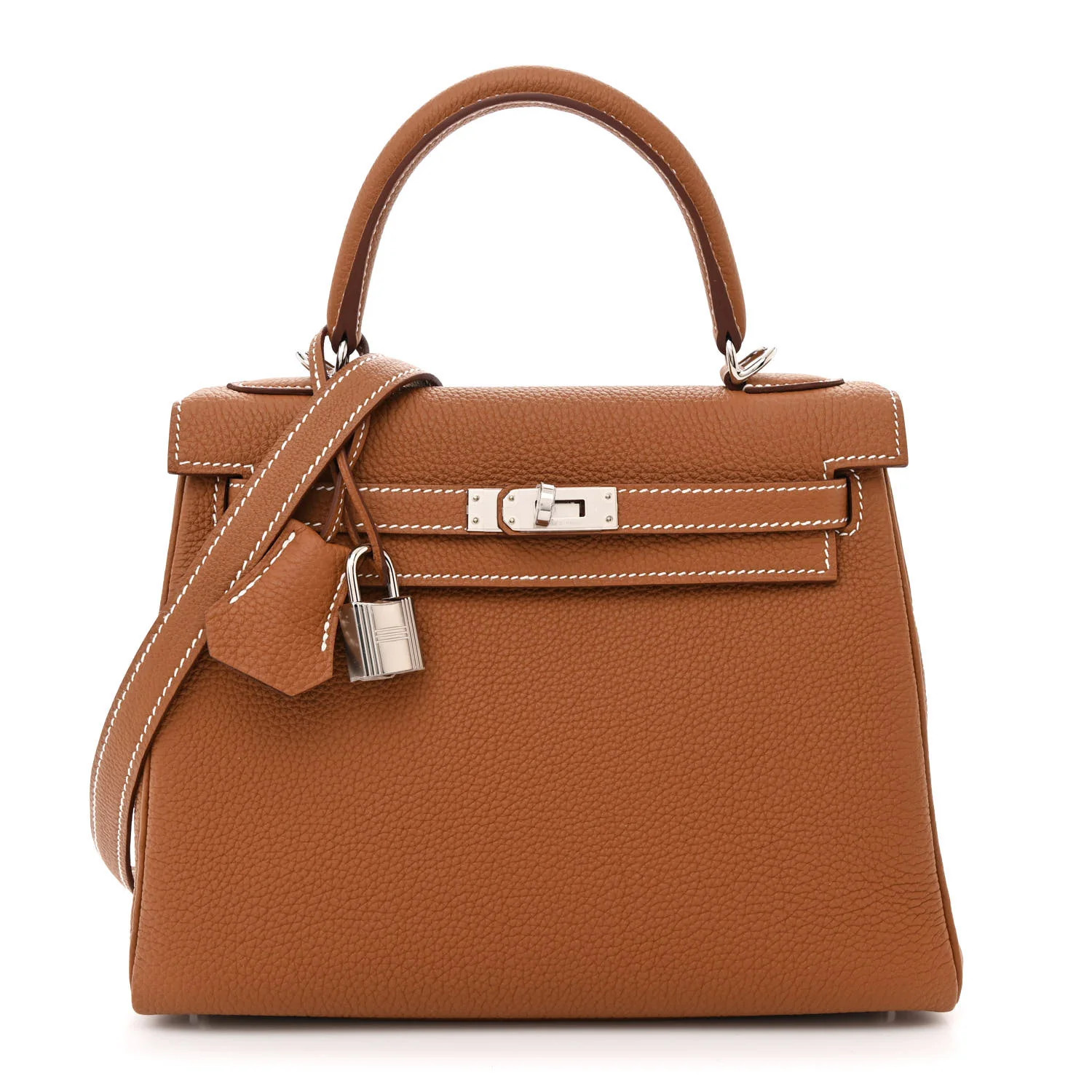 Togo Kelly Retourne 25 Gold | FASHIONPHILE (US)