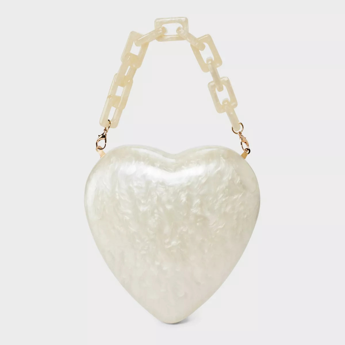 Pearl Heart Minaudiere Top Handle Bag - A New Day™ Cream | Target