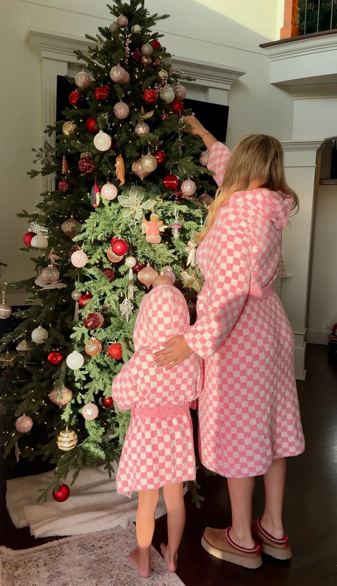 Adult Check Print Hooded Robe | Sunset Snuggles