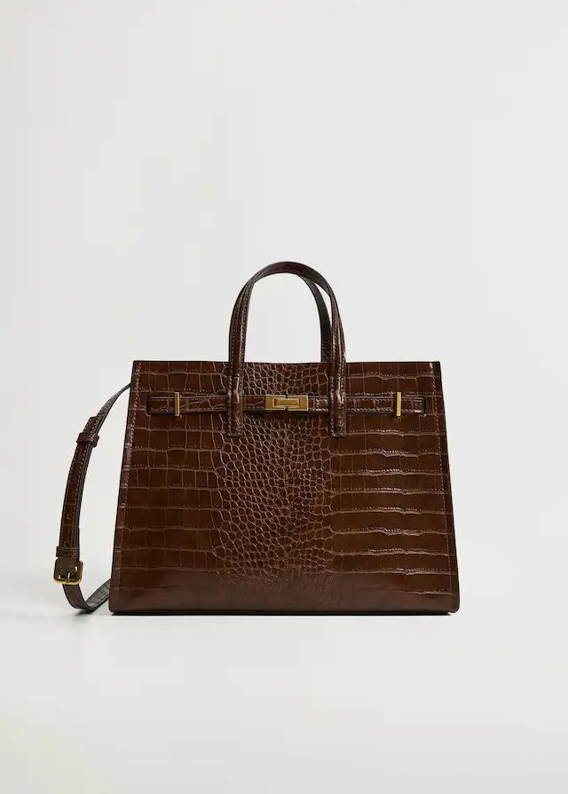 Croc-effect shopper bag | MANGO (US)