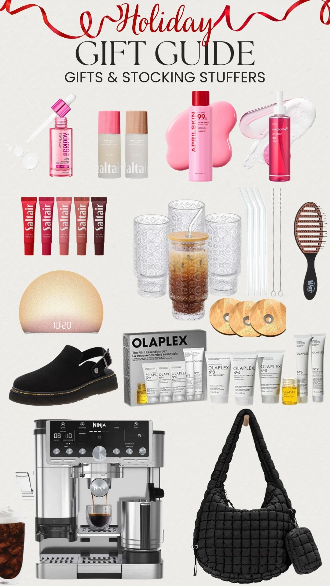 Cozy meets practical in this holiday lineup ✨ This Amazon gift and stocking stuffer guide has the little luxuries and everyday favorites every homebody and beauty lover will adore. Think Saltair Lip Balm, deodorant, skincare + hair care treats, the trusty Wet Brush, a soft puffy everyday bag, sleek black leather clogs, and adorable glass cups with lids + straws for sipping all day. Plus the must have Ninja coffee machine  and a stylish puffy everyday bag to carry it all — perfect for gifting (and grabbing for yourself 😉). 

 #LTKGiftGuide