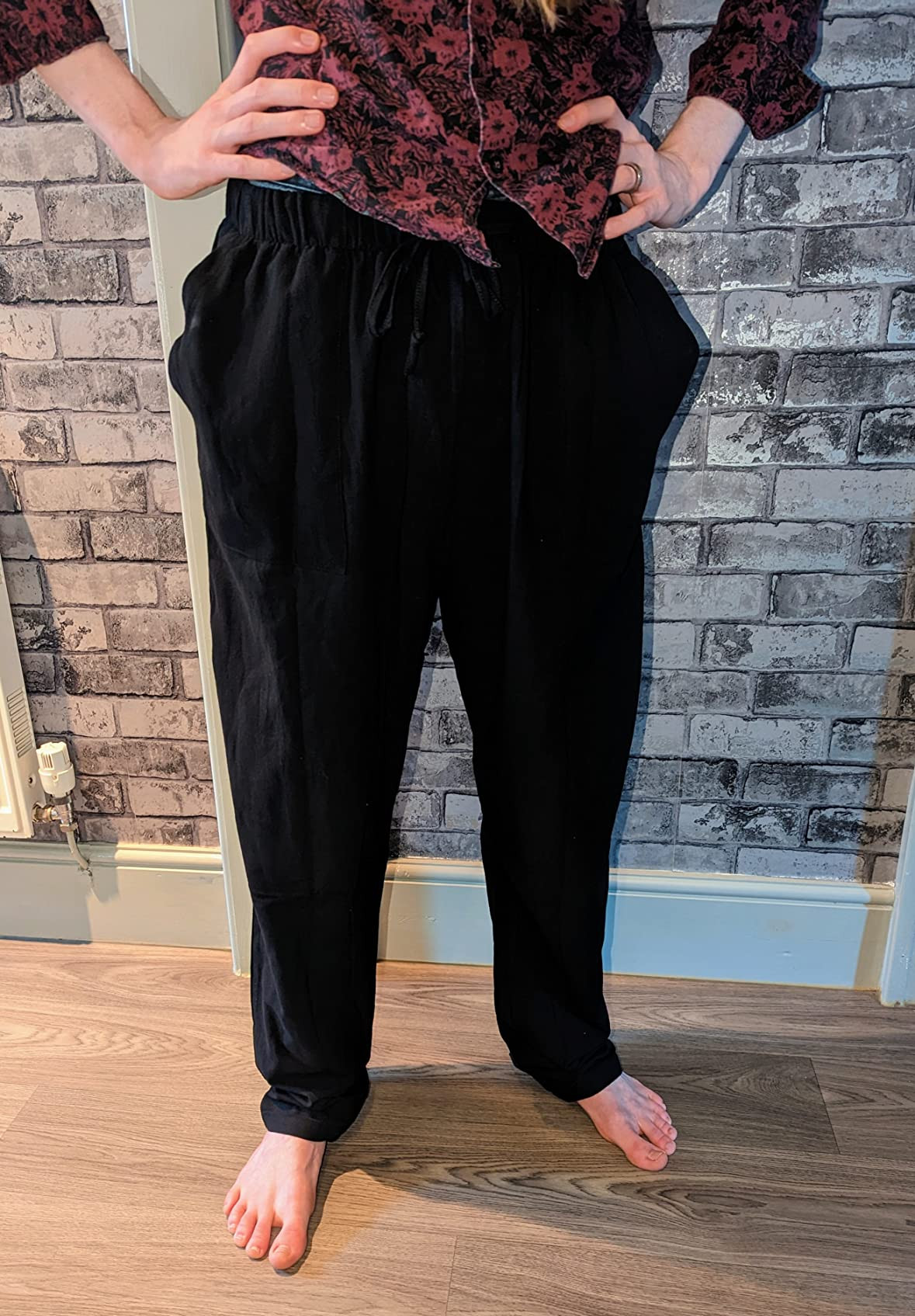 Mens Linen Trousers Casual Elastic Waist Summer Beach Loose Yoga Trousers M-3XL | Amazon (UK)