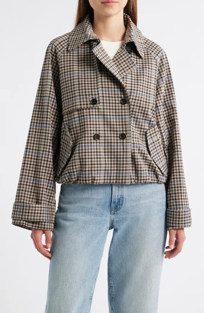 Jett Check Crop Trench Coat | Nordstrom