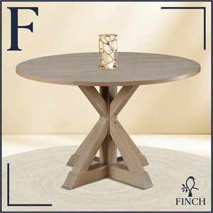 Finch Alfred Round Dining Table Rustic Beige | Homesquare