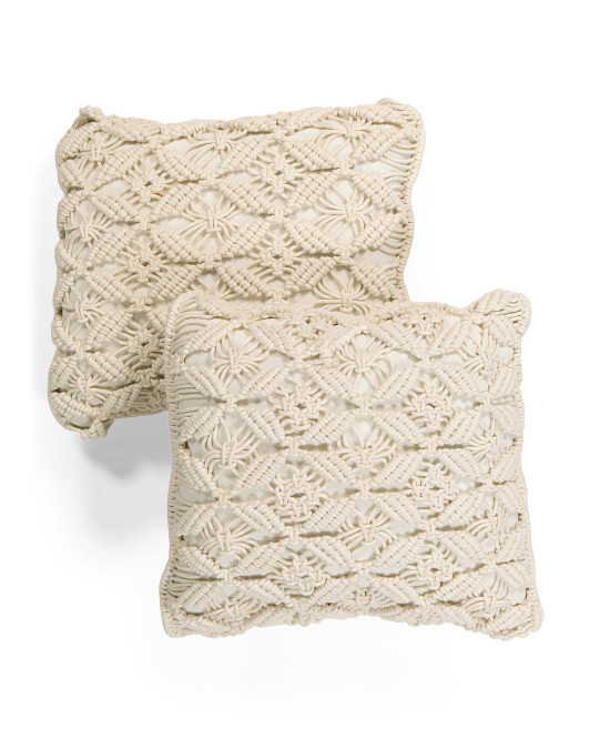 20x20 2pk Indoor Outdoor Yucatan Macrame Pillows | TJ Maxx