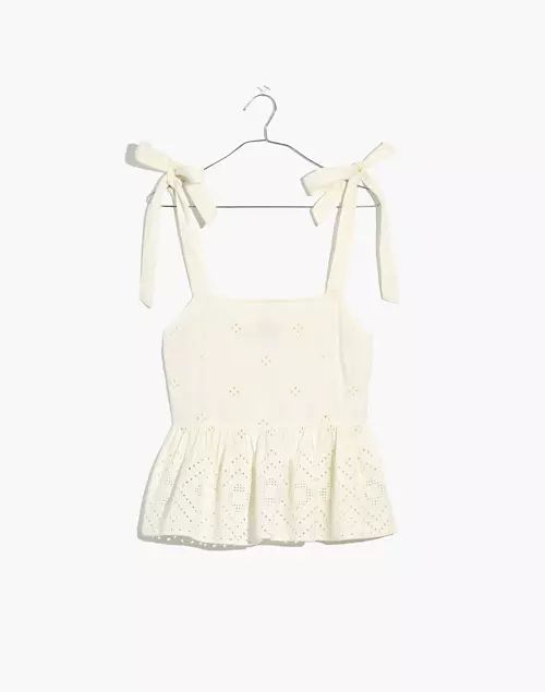 Rosalie Tie-Strap Top in Geo Eyelet | Madewell