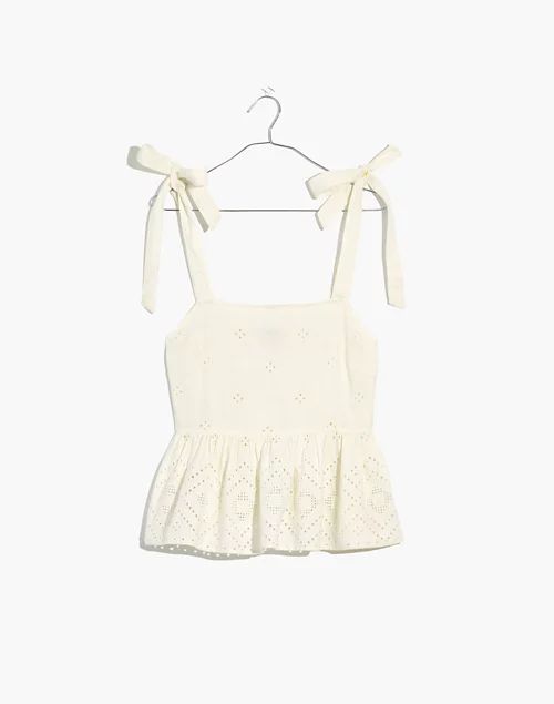 Rosalie Tie-Strap Top in Geo Eyelet | Madewell