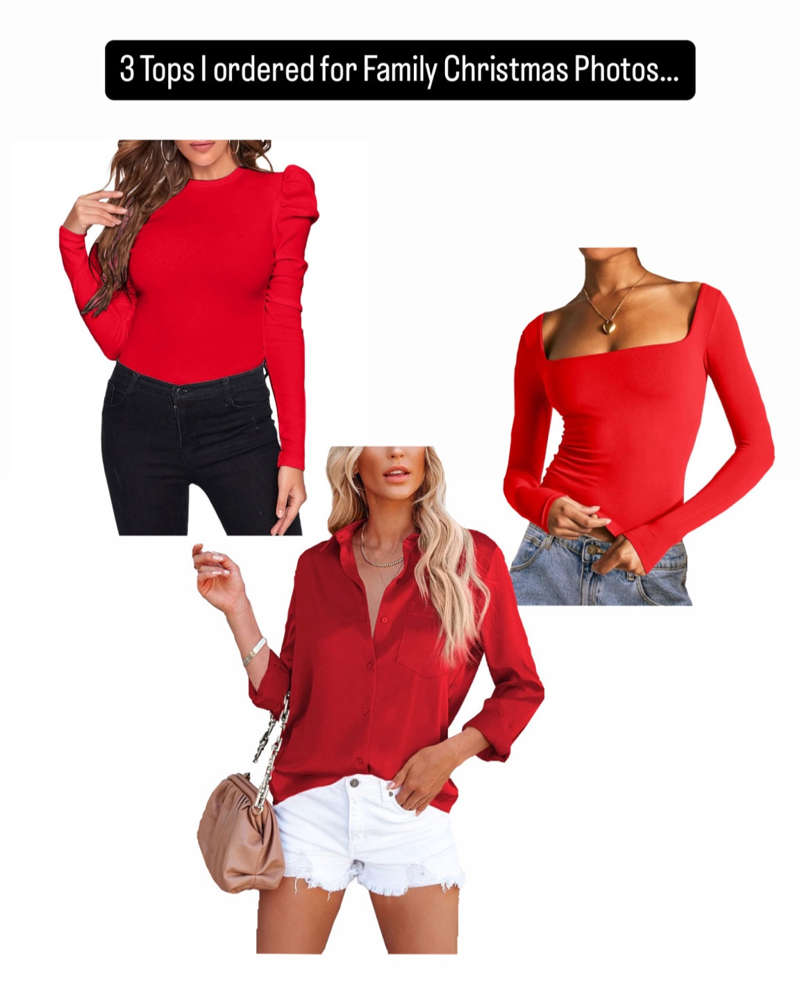 We are doing at home Christmas Photos and one look will be more casual with denim and red top. Picked these 3 to try on  

#LTKHoliday #LTKSeasonal #LTKFindsUnder50