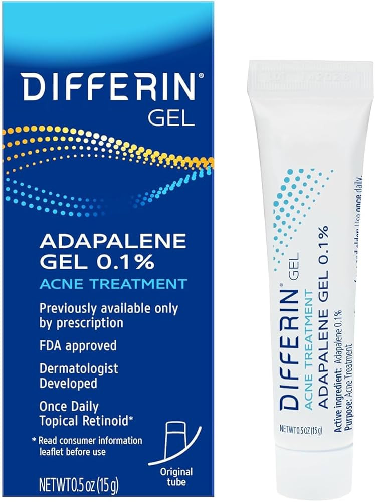 Differin Acne Treatment Gel, 30 Day Supply, Retinoid Treatment for Face with 0.1% Adapalene, Gent... | Amazon (US)