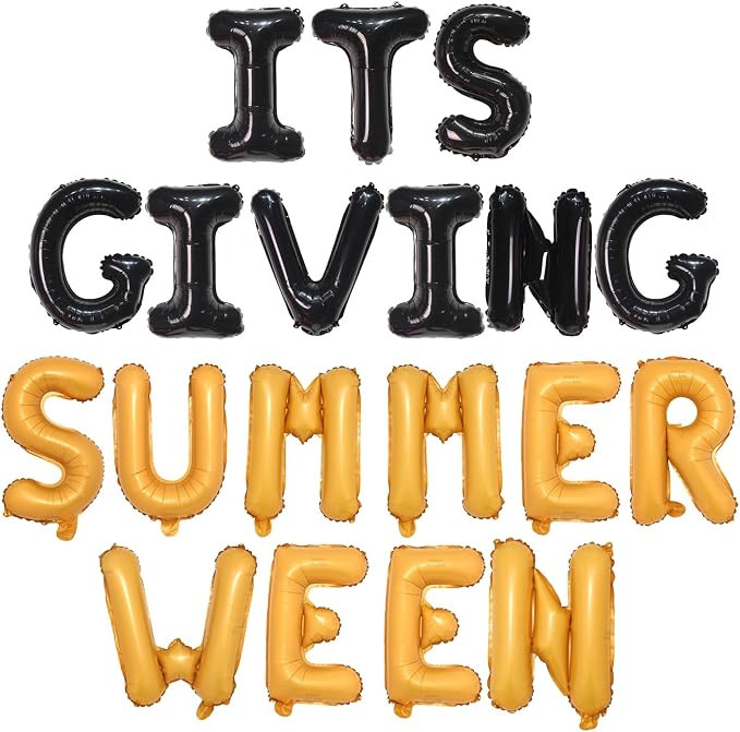 It’s Giving Summerween Balloon Banner, Summerween Party Decorations, Black Orange Halloween Foi... | Amazon (US)
