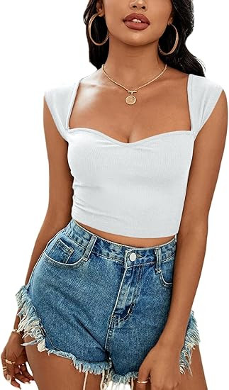 LYANER Women's Square Neck Ribbed Knit Sleeveless Slim Fit Solid Crop Top Shirt | Amazon (US)