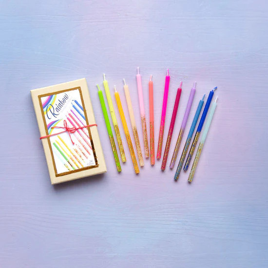 Rainbow Birthday Candles - Set of 24 | Ellie and Piper