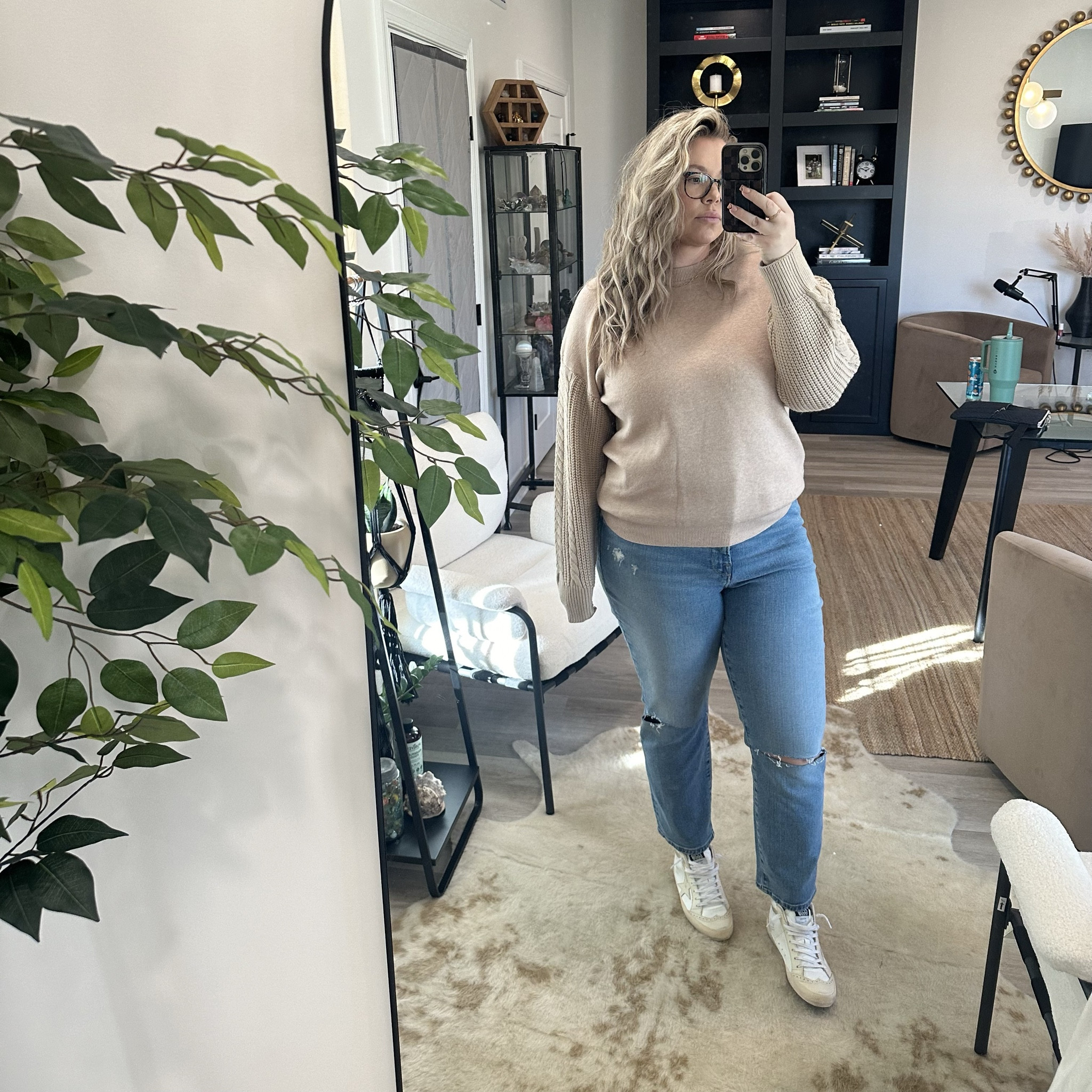 Super casual 🫶🏼 sweater isn’t as oversized as I had imagined - this is XL & I wish it was slightly bigger. 

#LTKSeasonal #LTKmidsize #LTKhome