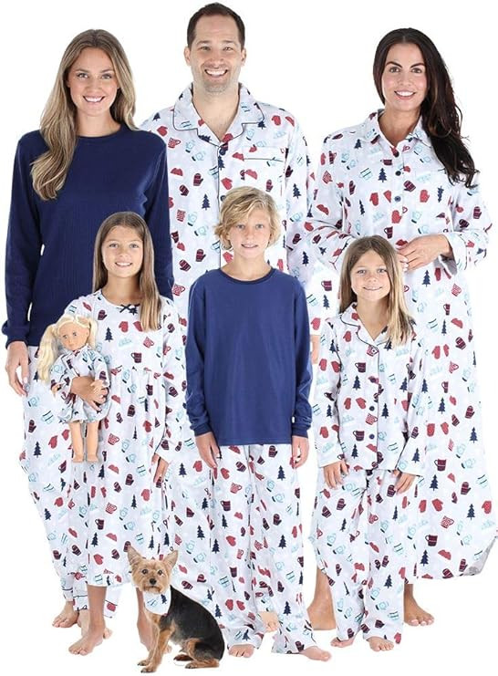 SleepytimePJs Matching Family Christmas Pajama Sets, Blue Flannel | Amazon (US)