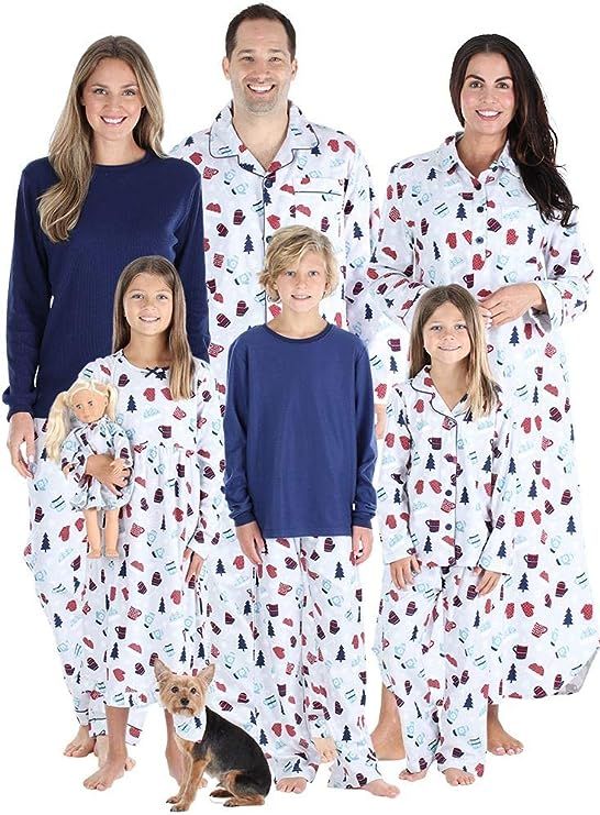 SleepytimePJs Matching Family Christmas Pajama Sets, Blue Flannel | Amazon (US)