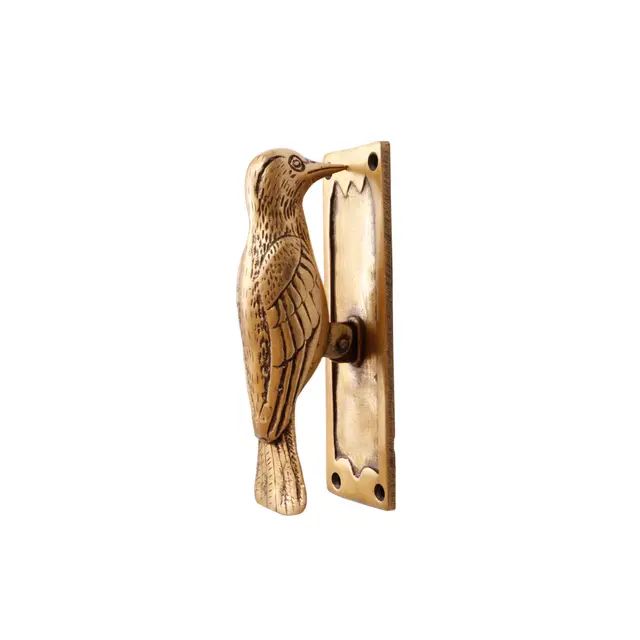 Brass Woodpecker Door Knocker | Chairish