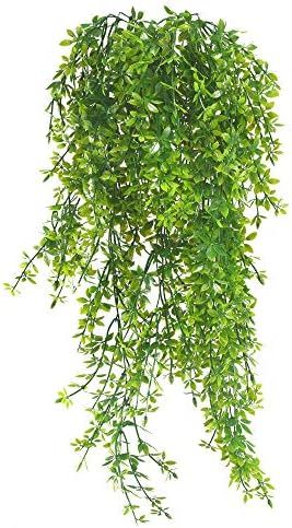 MHMJON 2Pcs 32.67 Inches Artificial Hanging Plants Outdoor UV Resistant Plastic Fake Hanging Boston  | Amazon (US)