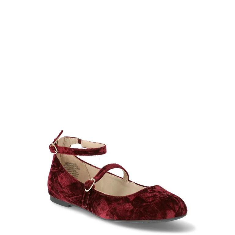 No Boundaries Women's Ankle-strap Mary Jane Flat | Walmart (US)