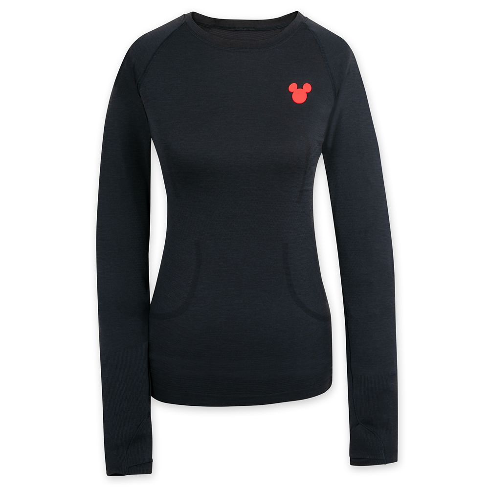 Mickey Mouse Icon Swiftly Tech Long Sleeve Shirt by lululemon – Black | Disney Store