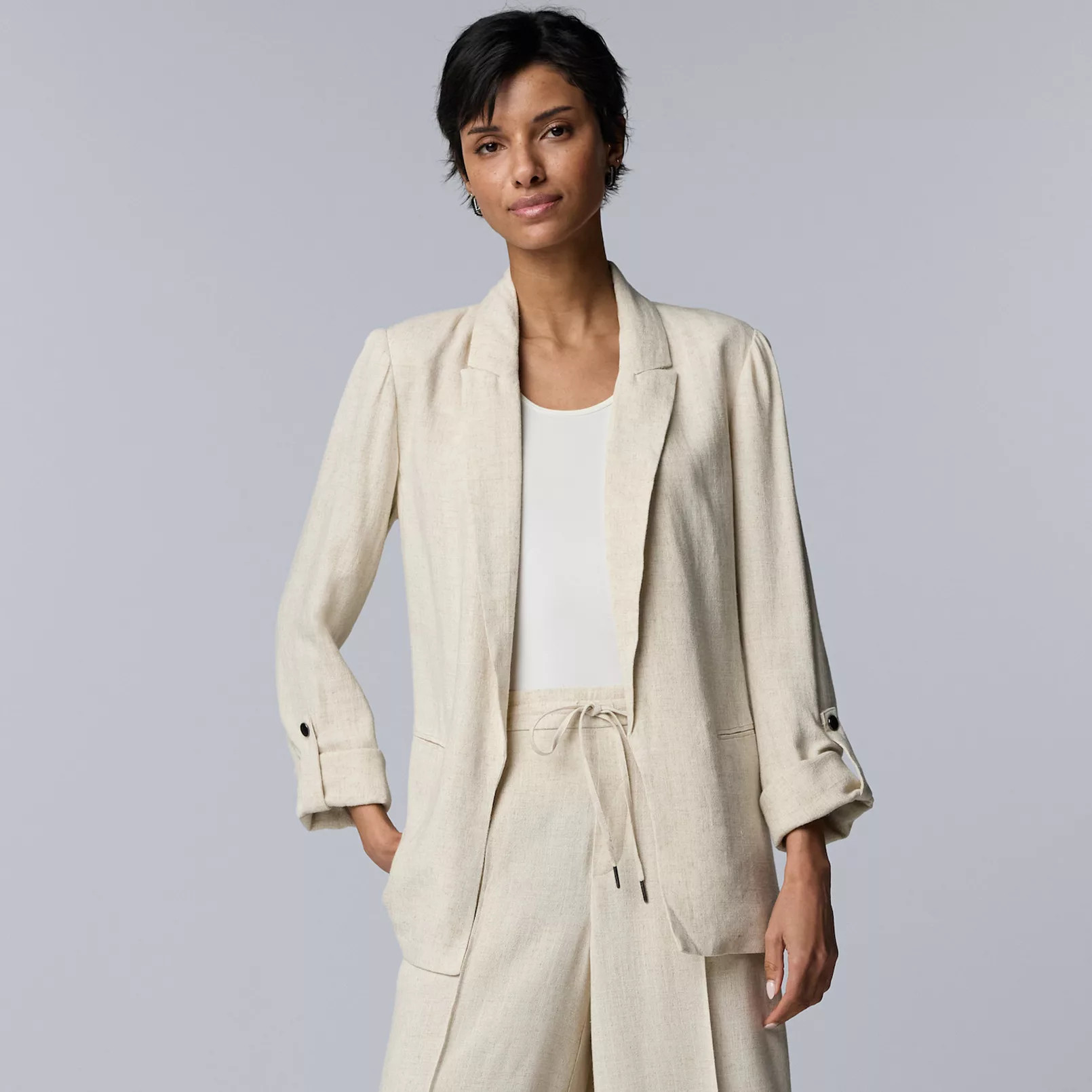 Women's Simply Vera Vera Wang Roll Tab Blazer | Kohl's