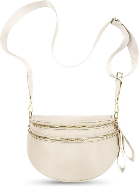 Crossbody Bags Bum Bag For Women, Large Nylon Fanny Packs, Sling Bag, Belt Bag with Adjustable St... | Amazon (US)