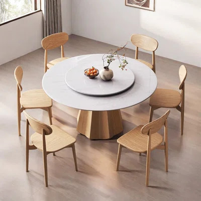 Modern Simple Faux Marble Round Dining Table Set | Wayfair North America