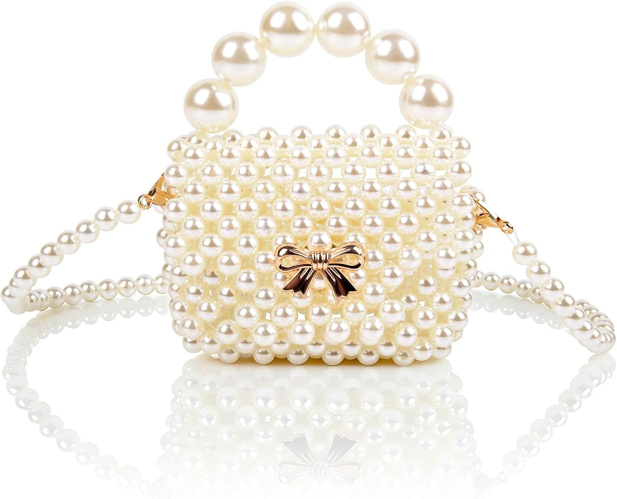 Pearl Purse Girls Baby Clutch - Toddler Mini Gift Bag Kid Toy Crossbody Bag | Amazon (US)