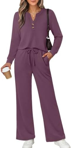 WIHOLL Two Piece Lounge Sets for Women Fall Travel Airport Vacation Outfits | Amazon (US)
