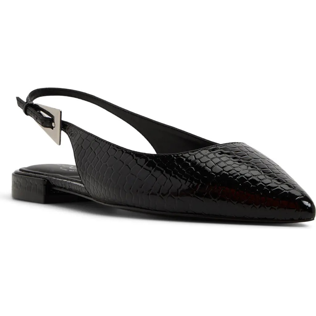 ALDO Kristell Pointed Toe Slingback Flat in Black at Nordstrom, Size 5 | Nordstrom