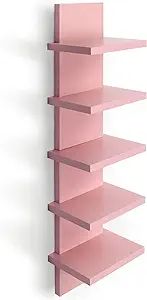 Bloddream 5 Tier Wall Shelves Pink, Vertical Column Shelf Floating Storage Home Decor Organizer T... | Amazon (US)
