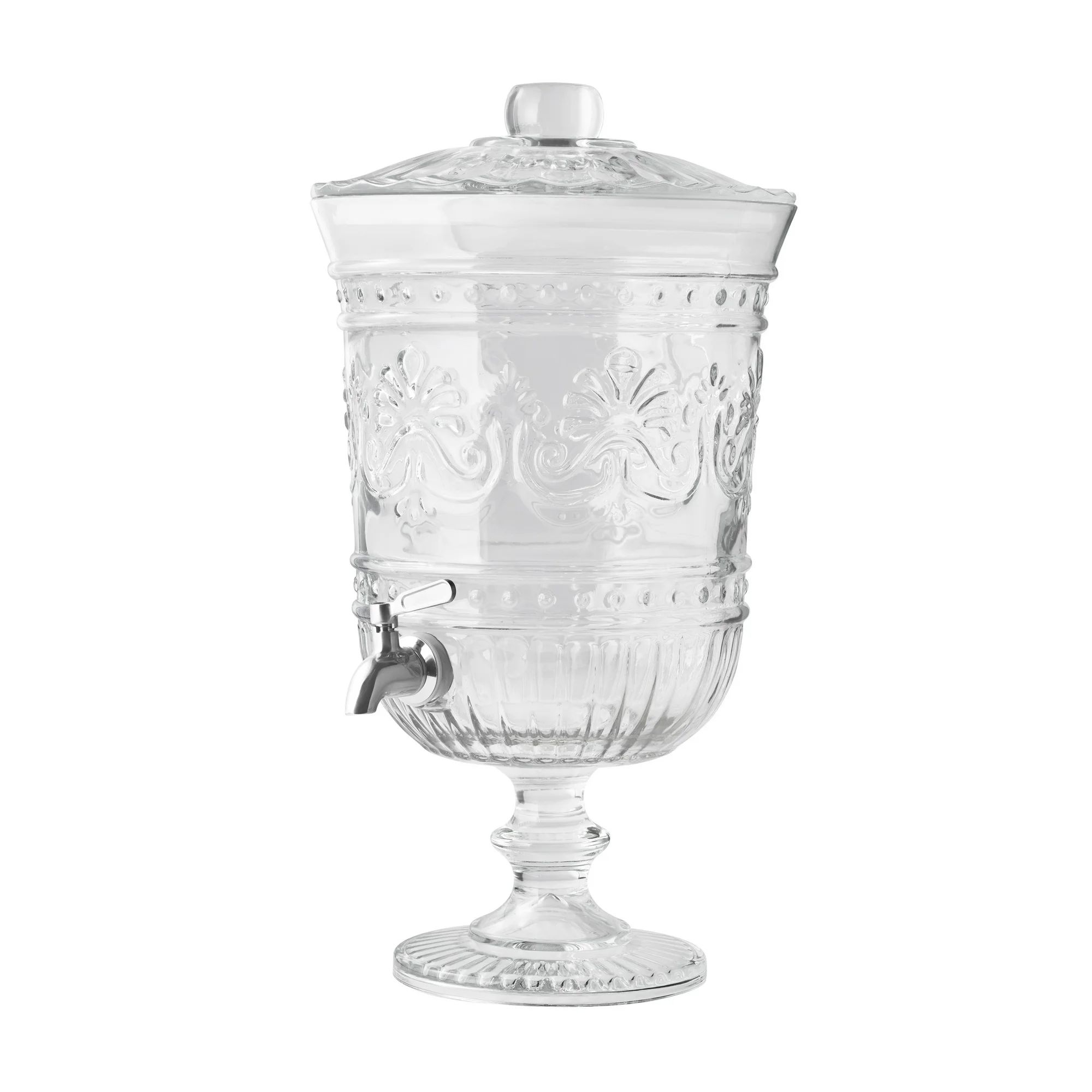 The Pioneer Woman Cassie Pattern 2-Gallon Clear Glass Beverage Dispenser | Walmart (US)