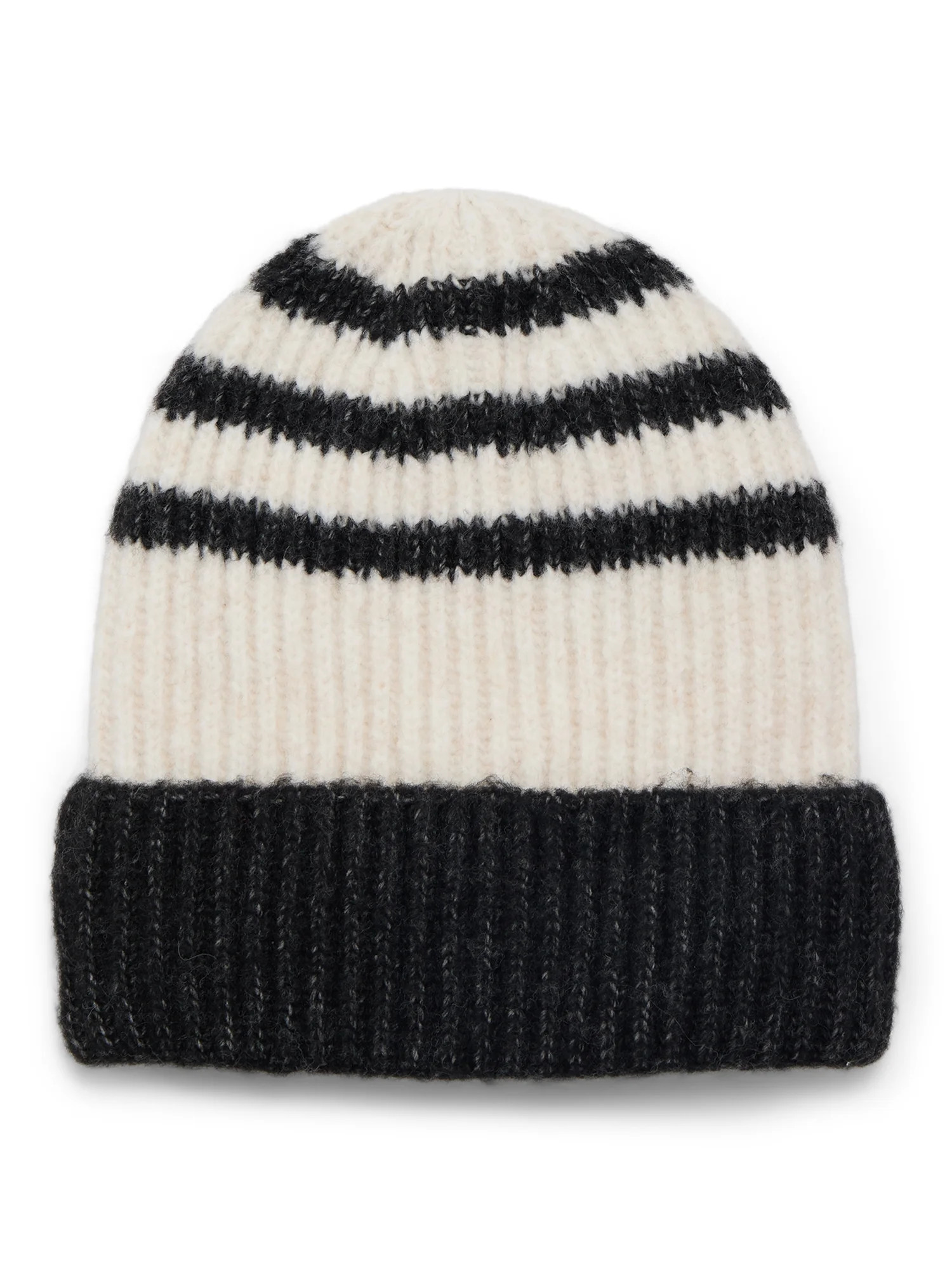 Time and Tru Women's Sporty Stripe Beanie, One Size Fits Most, Black Combo | Walmart (US)