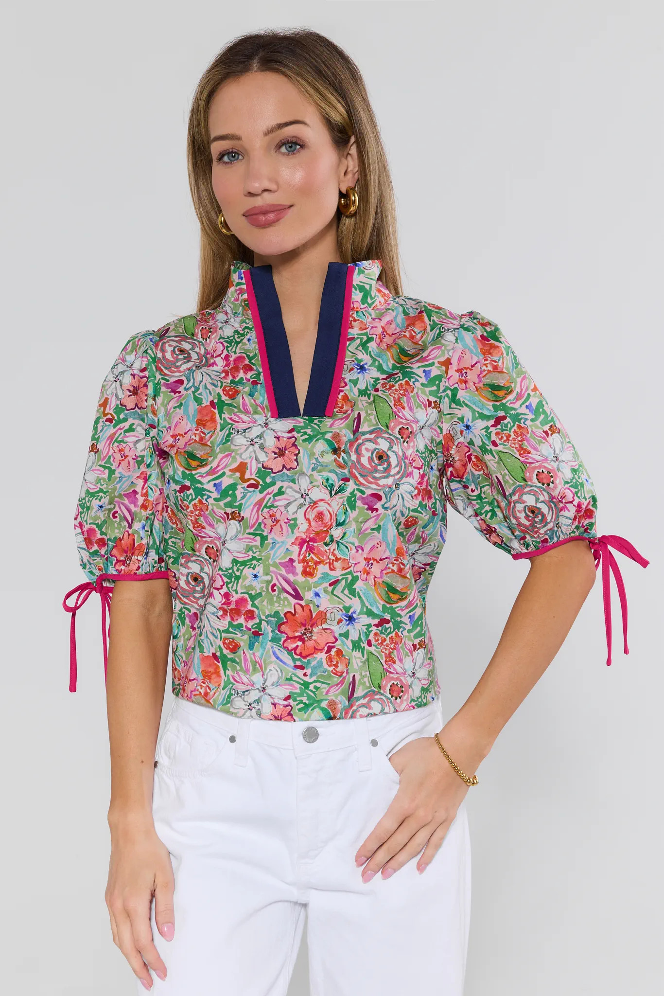 Carsyn Floral Print Short Sleeve Top | Avara