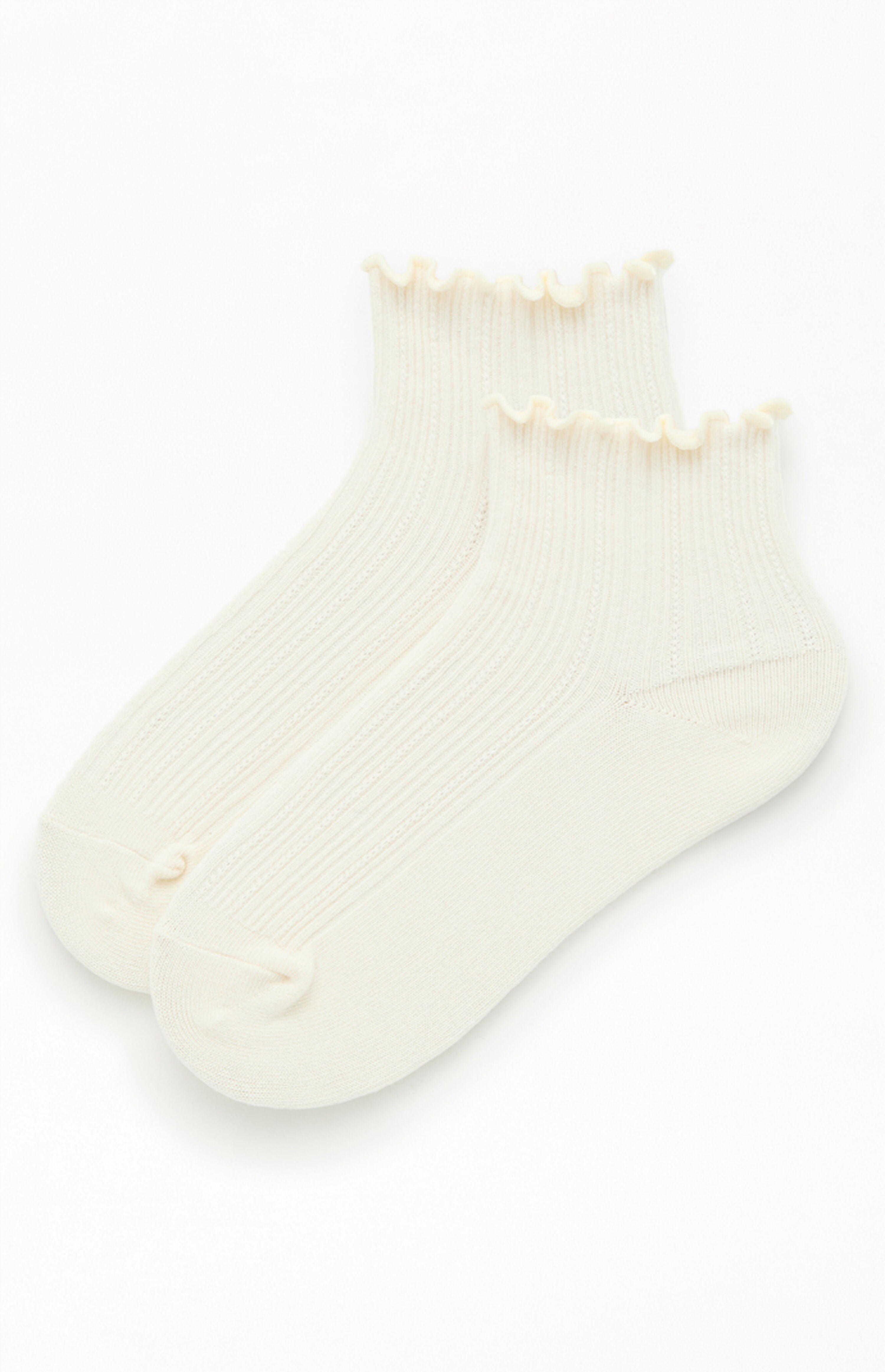 John Galt Ruffle Ribbed Ankle Socks | PacSun
