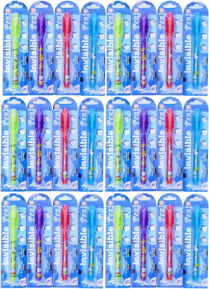 Invisible Ink Pen 24Pcs Spy Pen with UV Light Magic Marker Kid Pens for Secret Message and Birthd... | Amazon (US)