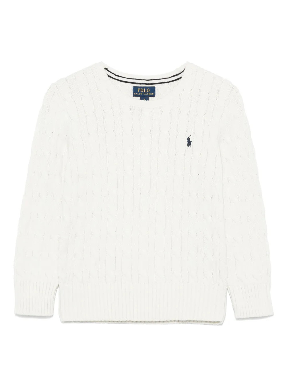 POLO RALPH LAUREN KIDS Pullover Mit Zopfmuster | Weiß | FARFETCH DE | Farfetch Global