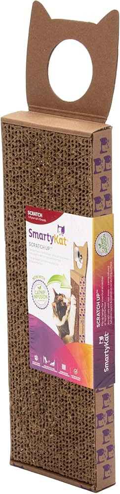SmartyKat Scratch Up Corrugated Hanging Cat Scratcher, Catnip Infusion Technology - Brown, Single... | Amazon (US)