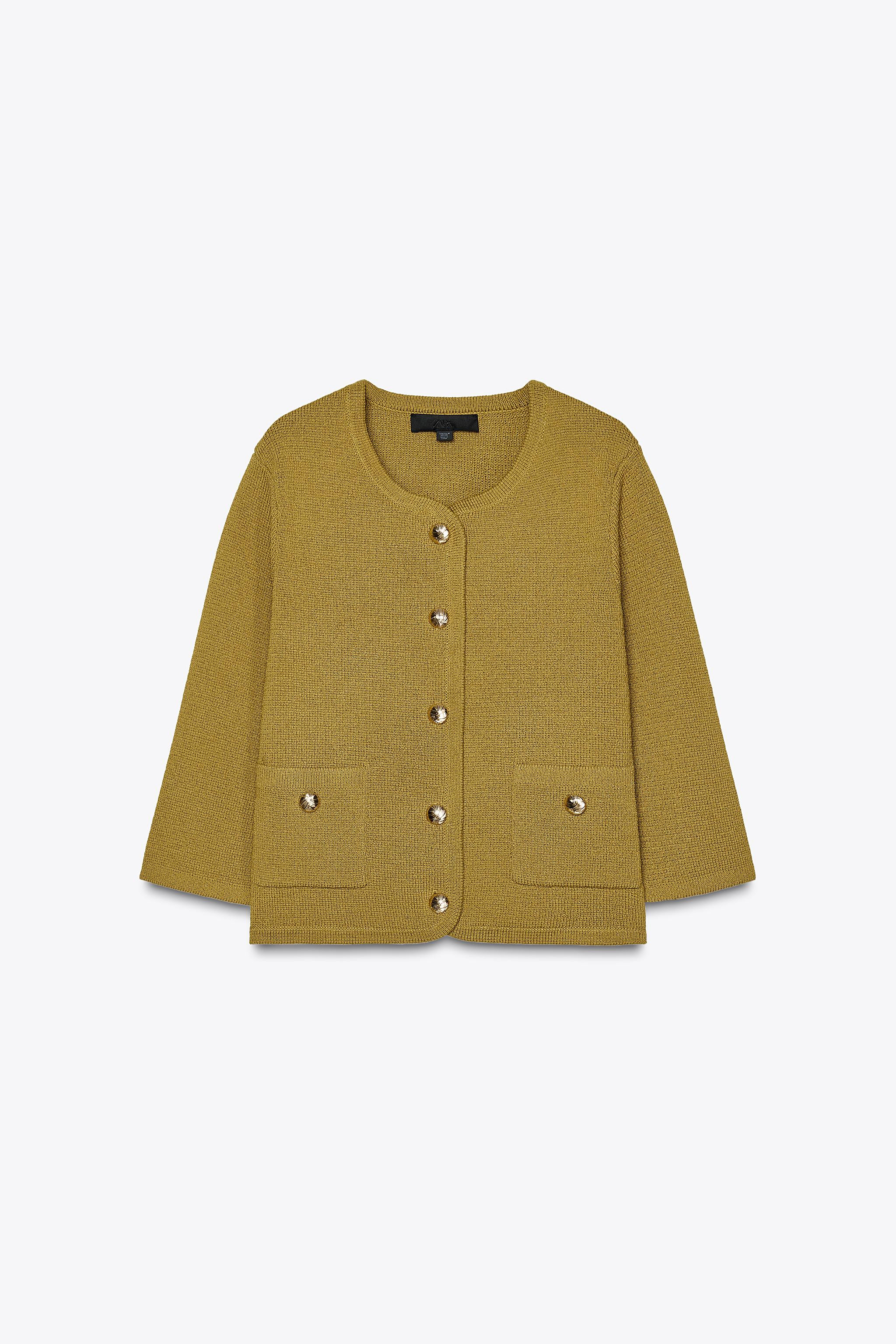 KNIT CARDIGAN WITH GOLDEN BUTTONS | Zara US
