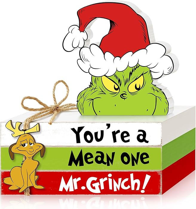 Christmas Wooden Table Signs, Christmas Tiered Tray Decor Faux Books Stack Decorative Tabletop Si... | Amazon (US)