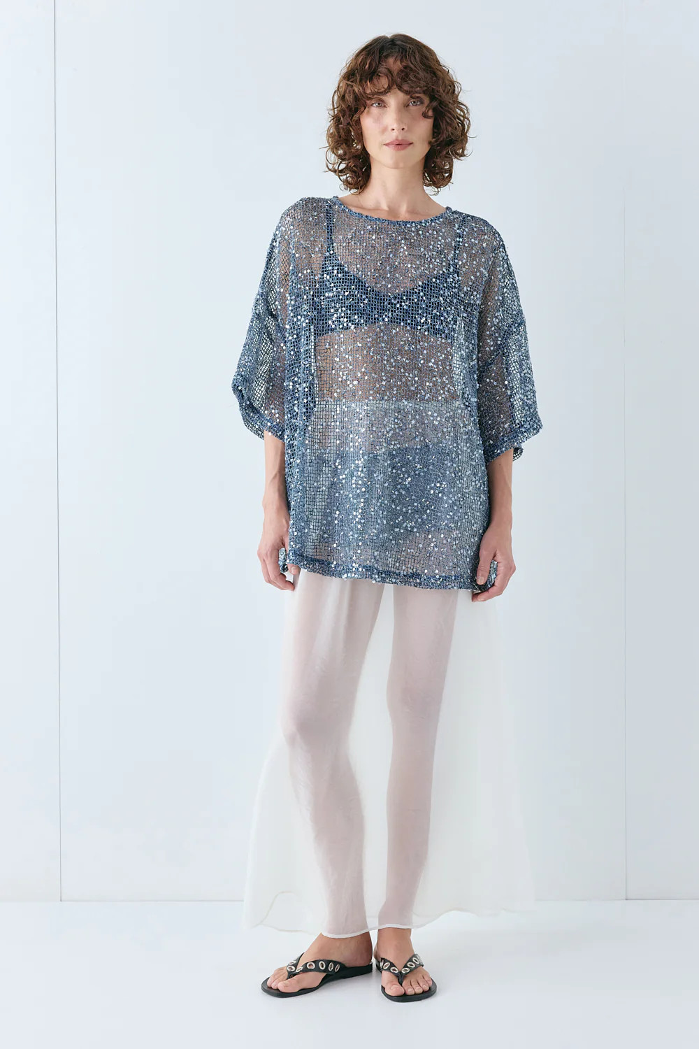 Arden Sequin Top Navy | VRG Grl