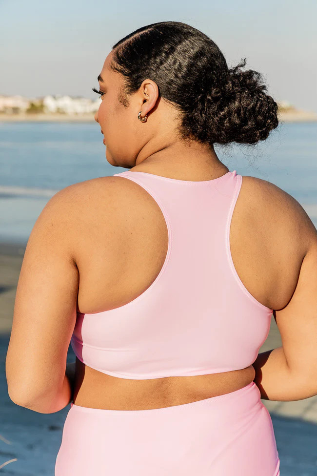 Summer Sun Pink Color Block Bikini Top | Pink Lily